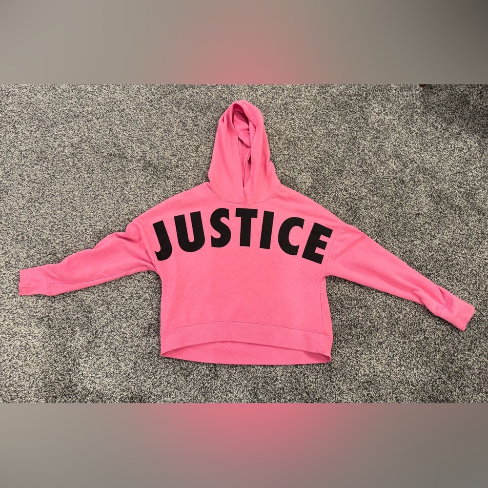 Justice Pink Crop Hoodie